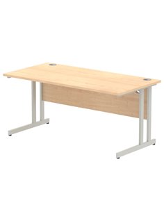 Dynamic Impulse 1600 x 800mm Straight Office Desk Maple Top Silver Cantilever Leg I000351