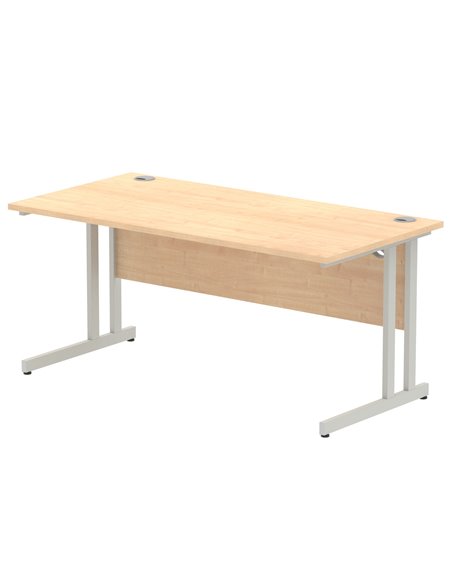 Dynamic Impulse 1600 x 800mm Straight Office Desk Maple Top Silver Cantilever Leg I000351 - pic 75329 | FastDaddyshop