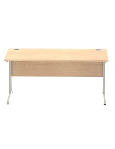 Dynamic Impulse 1600 x 800mm Straight Office Desk Maple Top Silver Cantilever Leg I000351 2
