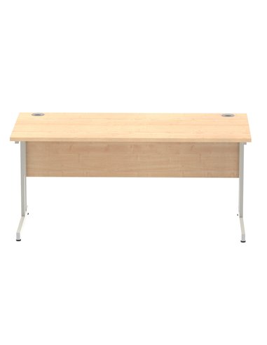 Dynamic Impulse 1600 x 800mm Straight Office Desk Maple Top Silver Cantilever Leg I000351