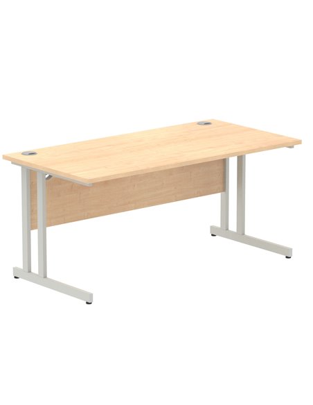 Dynamic Impulse 1600 x 800mm Straight Office Desk Maple Top Silver Cantilever Leg I000351 - pic 75331 | FastDaddyshop