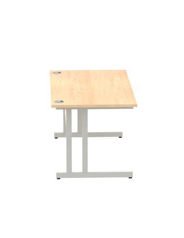 Dynamic Impulse 1600 x 800mm Straight Office Desk Maple Top Silver Cantilever Leg I000351
