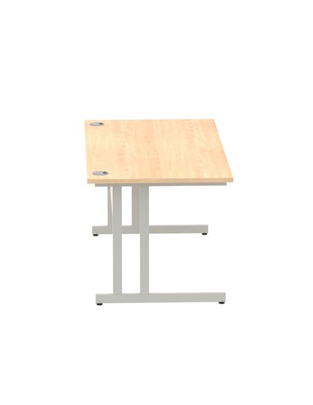 Dynamic Impulse 1600 x 800mm Straight Office Desk Maple Top Silver Cantilever Leg I000351 - pic 75332 | FastDaddyshop