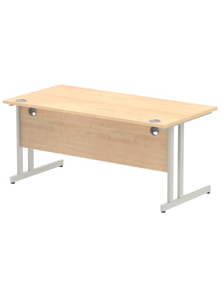 Dynamic Impulse 1600 x 800mm Straight Office Desk Maple Top Silver Cantilever Leg I000351 - pic 75333 | FastDaddyshop