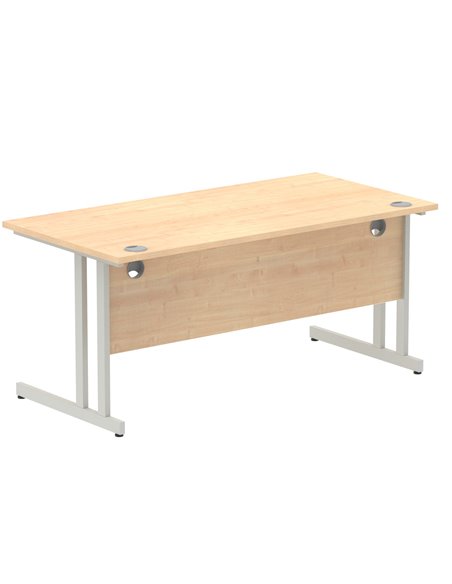 Dynamic Impulse 1600 x 800mm Straight Office Desk Maple Top Silver Cantilever Leg I000351 - pic 75335 | FastDaddyshop