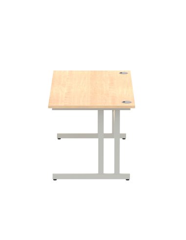 Dynamic Impulse 1600 x 800mm Straight Office Desk Maple Top Silver Cantilever Leg I000351