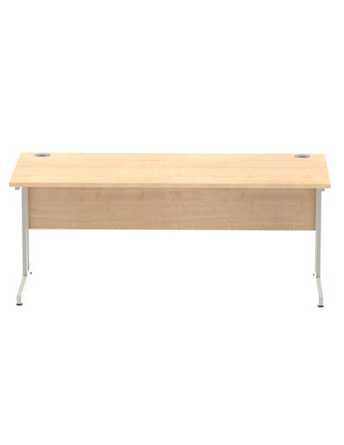 Dynamic Impulse 1800 x 800mm Straight Office Desk Maple Top Silver Cantilever Leg I000352