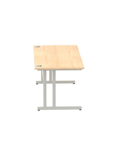 Dynamic Impulse 1800 x 800mm Straight Office Desk Maple Top Silver Cantilever Leg I000352