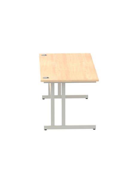 Dynamic Impulse 1800 x 800mm Straight Office Desk Maple Top Silver Cantilever Leg I000352 - pic 75340 | FastDaddyshop