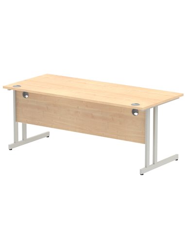 Dynamic Impulse 1800 x 800mm Straight Office Desk Maple Top Silver Cantilever Leg I000352