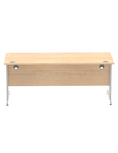 Dynamic Impulse 1800 x 800mm Straight Office Desk Maple Top Silver Cantilever Leg I000352