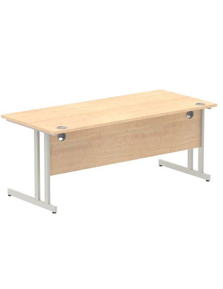 Dynamic Impulse 1800 x 800mm Straight Office Desk Maple Top Silver Cantilever Leg I000352 - pic 75343 | FastDaddyshop