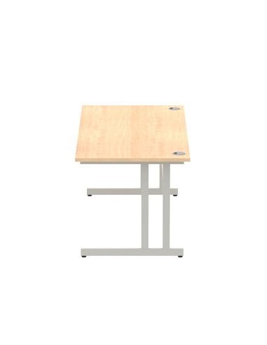 Dynamic Impulse 1800 x 800mm Straight Office Desk Maple Top Silver Cantilever Leg I000352