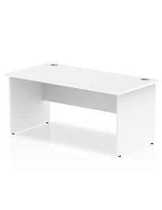 Dynamic Impulse 1600 x 800mm Straight Office Desk White Top Panel End Leg I000395