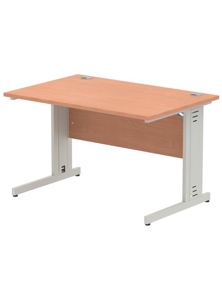 Dynamic Impulse 1200 x 800mm Straight Office Desk Beech Top Silver Cable Managed Leg I000459 - pic 75361 | FastDaddyshop