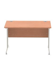 Dynamic Impulse 1200 x 800mm Straight Office Desk Beech Top Silver Cable Managed Leg I000459 2
