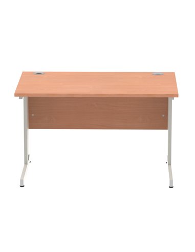 Dynamic Impulse 1200 x 800mm Straight Office Desk Beech Top Silver Cable Managed Leg I000459