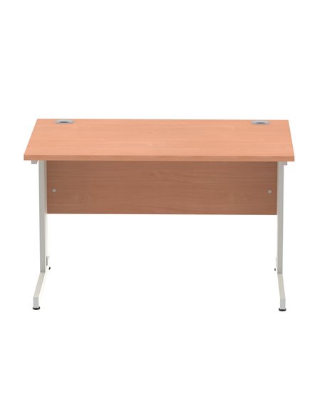 Dynamic Impulse 1200 x 800mm Straight Office Desk Beech Top Silver Cable Managed Leg I000459 - pic 75362 | FastDaddyshop