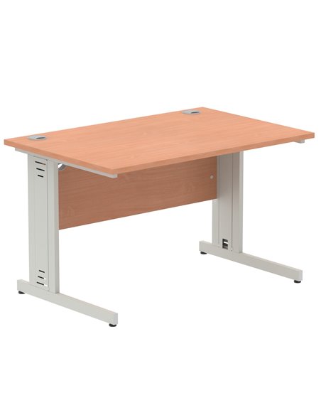 Dynamic Impulse 1200 x 800mm Straight Office Desk Beech Top Silver Cable Managed Leg I000459 - pic 75363 | FastDaddyshop