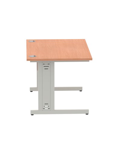 Dynamic Impulse 1200 x 800mm Straight Office Desk Beech Top Silver Cable Managed Leg I000459
