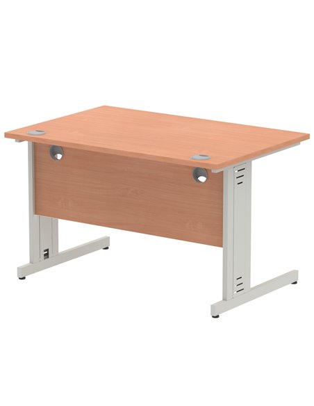 Dynamic Impulse 1200 x 800mm Straight Office Desk Beech Top Silver Cable Managed Leg I000459 - pic 75365 | FastDaddyshop