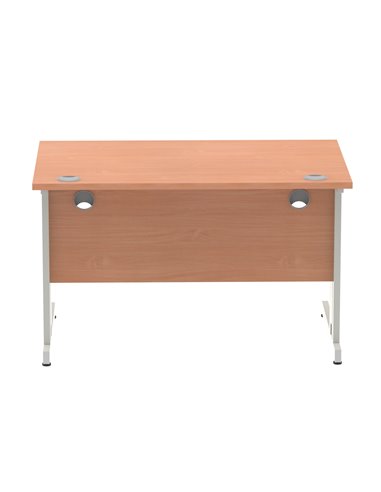 Dynamic Impulse 1200 x 800mm Straight Office Desk Beech Top Silver Cable Managed Leg I000459
