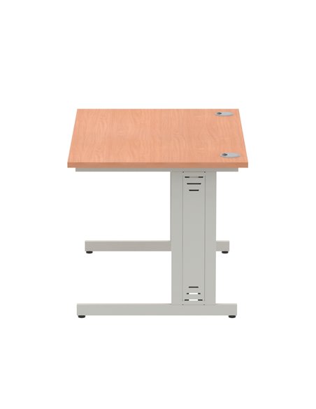 Dynamic Impulse 1200 x 800mm Straight Office Desk Beech Top Silver Cable Managed Leg I000459 - pic 75368 | FastDaddyshop