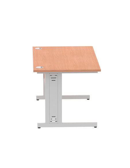 Dynamic Impulse 1400 x 800mm Straight Office Desk Beech Top Silver Cable Managed Leg I000460 - pic 75372 | FastDaddyshop