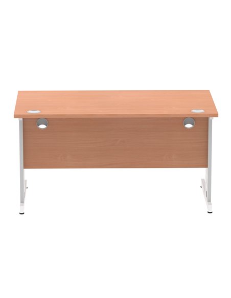 Dynamic Impulse 1400 x 800mm Straight Office Desk Beech Top Silver Cable Managed Leg I000460 - pic 75374 | FastDaddyshop