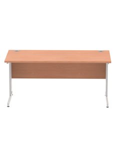 Dynamic Impulse 1600 x 800mm Straight Office Desk Beech Top Silver Cable Managed Leg I000461 2