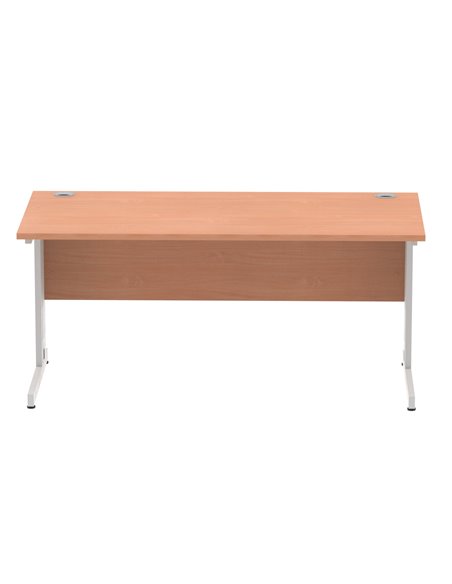 Dynamic Impulse 1600 x 800mm Straight Office Desk Beech Top Silver Cable Managed Leg I000461 - pic 75378 | FastDaddyshop