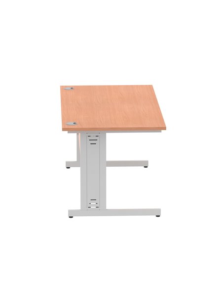 Dynamic Impulse 1600 x 800mm Straight Office Desk Beech Top Silver Cable Managed Leg I000461 - pic 75380 | FastDaddyshop