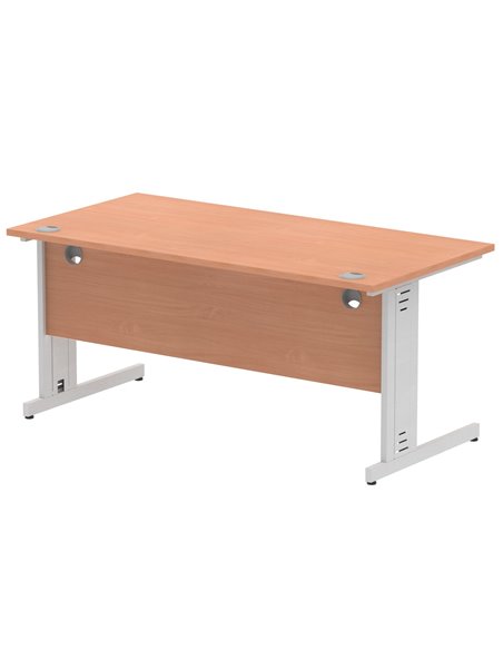 Dynamic Impulse 1600 x 800mm Straight Office Desk Beech Top Silver Cable Managed Leg I000461 - pic 75381 | FastDaddyshop