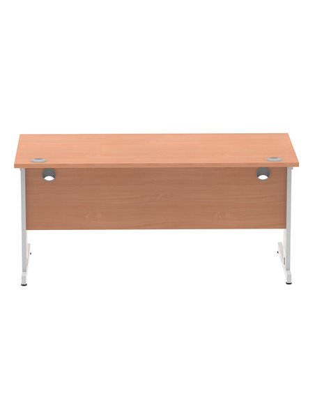 Dynamic Impulse 1600 x 800mm Straight Office Desk Beech Top Silver Cable Managed Leg I000461 - pic 75382 | FastDaddyshop