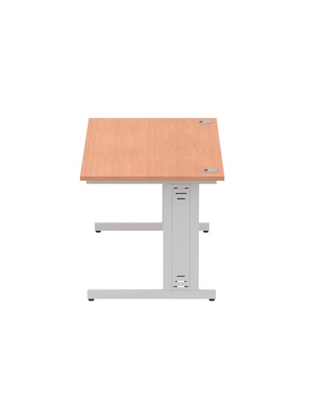 Dynamic Impulse 1600 x 800mm Straight Office Desk Beech Top Silver Cable Managed Leg I000461 - pic 75384 | FastDaddyshop