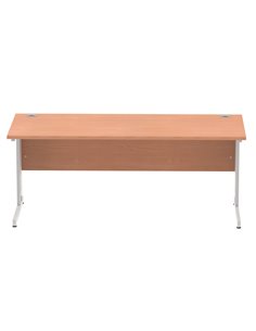 Dynamic Impulse 1800 x 800mm Straight Office Desk Beech Top Silver Cable Managed Leg I000462 2