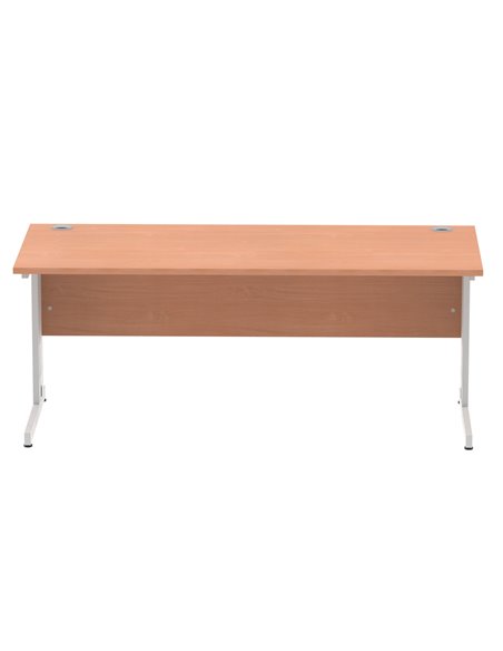Dynamic Impulse 1800 x 800mm Straight Office Desk Beech Top Silver Cable Managed Leg I000462 - pic 75386 | FastDaddyshop