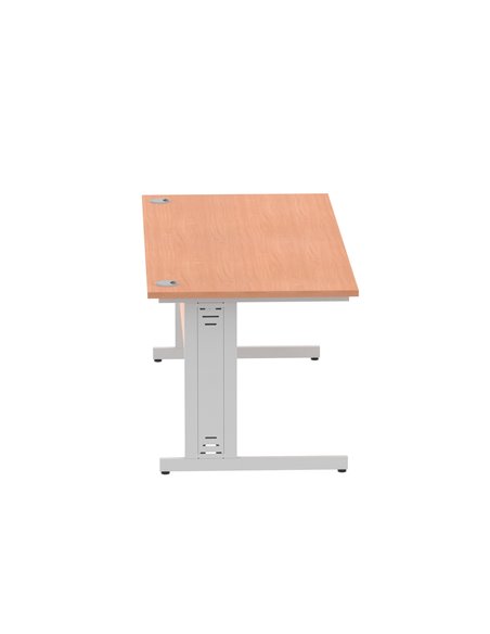 Dynamic Impulse 1800 x 800mm Straight Office Desk Beech Top Silver Cable Managed Leg I000462 - pic 75388 | FastDaddyshop