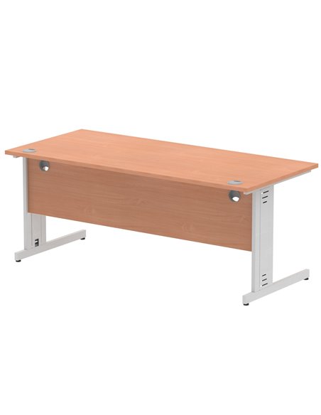 Dynamic Impulse 1800 x 800mm Straight Office Desk Beech Top Silver Cable Managed Leg I000462 - pic 75389 | FastDaddyshop