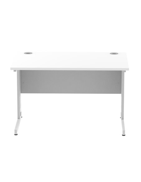 Dynamic Impulse 1200 x 800mm Straight Office Desk White Top Silver Cable Managed Leg I000478 - pic 75394 | FastDaddyshop