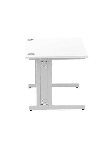 Dynamic Impulse 1200 x 800mm Straight Office Desk White Top Silver Cable Managed Leg I000478 - pic 75396 | FastDaddyshop