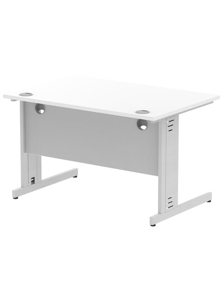 Dynamic Impulse 1200 x 800mm Straight Office Desk White Top Silver Cable Managed Leg I000478 - pic 75397 | FastDaddyshop