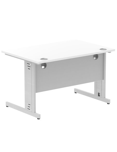 Dynamic Impulse 1200 x 800mm Straight Office Desk White Top Silver Cable Managed Leg I000478 - pic 75399 | FastDaddyshop