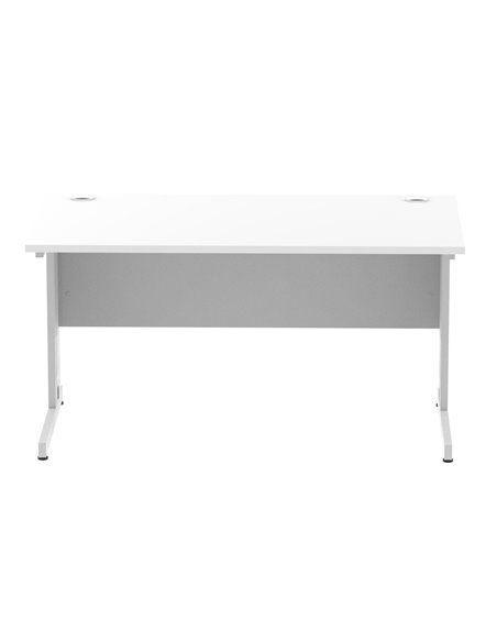 Dynamic Impulse 1400 x 800mm Straight Office Desk White Top Silver Cable Managed Leg I000479 - pic 75402 | FastDaddyshop