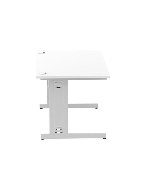 Dynamic Impulse 1400 x 800mm Straight Office Desk White Top Silver Cable Managed Leg I000479 - pic 75404 | FastDaddyshop