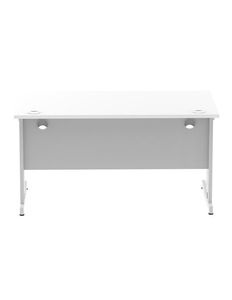 Dynamic Impulse 1400 x 800mm Straight Office Desk White Top Silver Cable Managed Leg I000479 - pic 75406 | FastDaddyshop