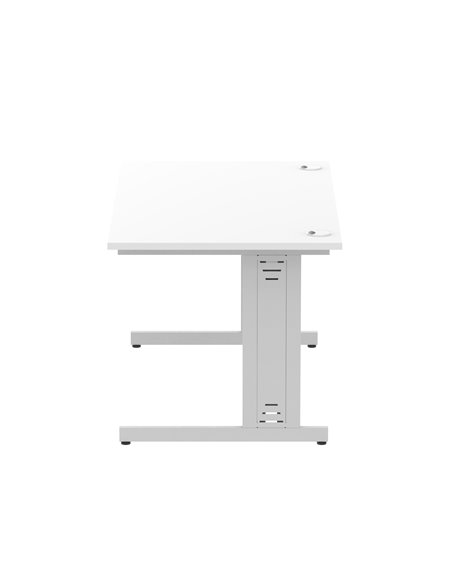 Dynamic Impulse 1400 x 800mm Straight Office Desk White Top Silver Cable Managed Leg I000479 - pic 75408 | FastDaddyshop