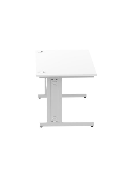 Dynamic Impulse 1600 x 800mm Straight Office Desk White Top Silver Cable Managed Leg I000480 - pic 75412 | FastDaddyshop
