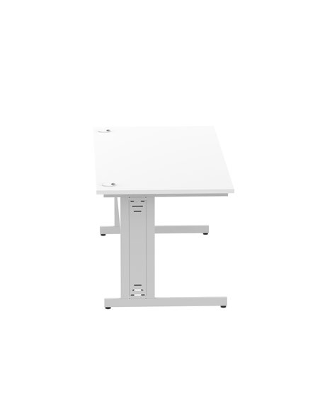 Dynamic Impulse 1800 x 800mm Straight Office Desk White Top Silver Cable Managed Leg I000481 - pic 75420 | FastDaddyshop