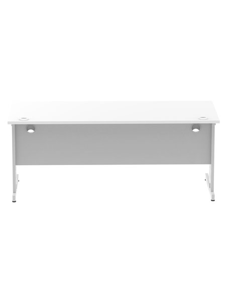 Dynamic Impulse 1800 x 800mm Straight Office Desk White Top Silver Cable Managed Leg I000481 - pic 75422 | FastDaddyshop
